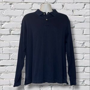 Daniel Cremieux Classic Fit Long Sleeve Polo  Men’s L Navy Blue Diamond Pattern
